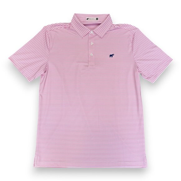 Merrill Apparel Men's Pink Striped Polo - Picture 1 of 3